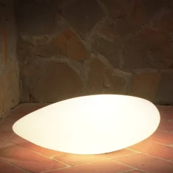 Lampade Da Esterno Giardino-Selezionato da Mazzolaluce Lampada sasso da terra per giardino 62cm moderna bianca