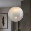 Lampade A Sospensione-Selezionato da Mazzolaluce Lampada sfera a sospensione 30 cm boccia di vetro sfumato bianco led 9w 3000k dimmerabile