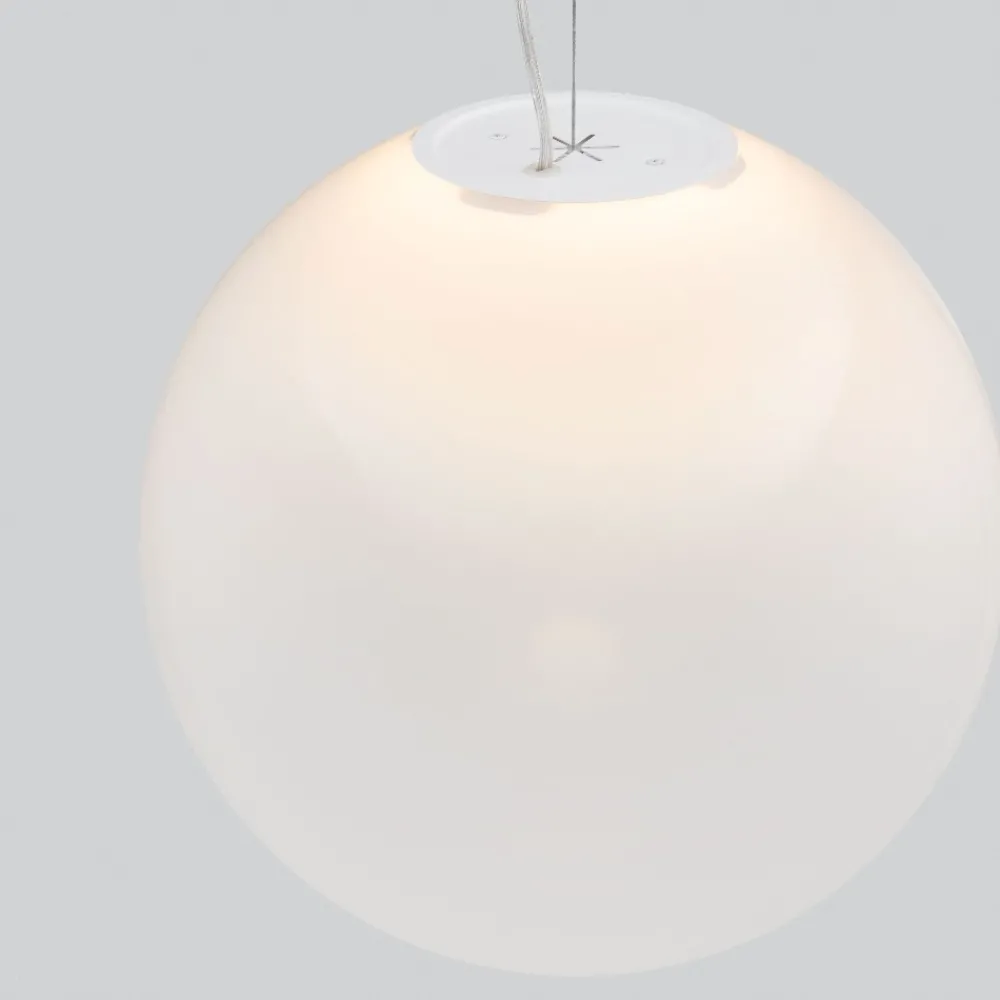 Lampade A Sospensione-Selezionato da Mazzolaluce Lampada sfera a sospensione 30 cm boccia di vetro sfumato bianco led 9w 3000k dimmerabile