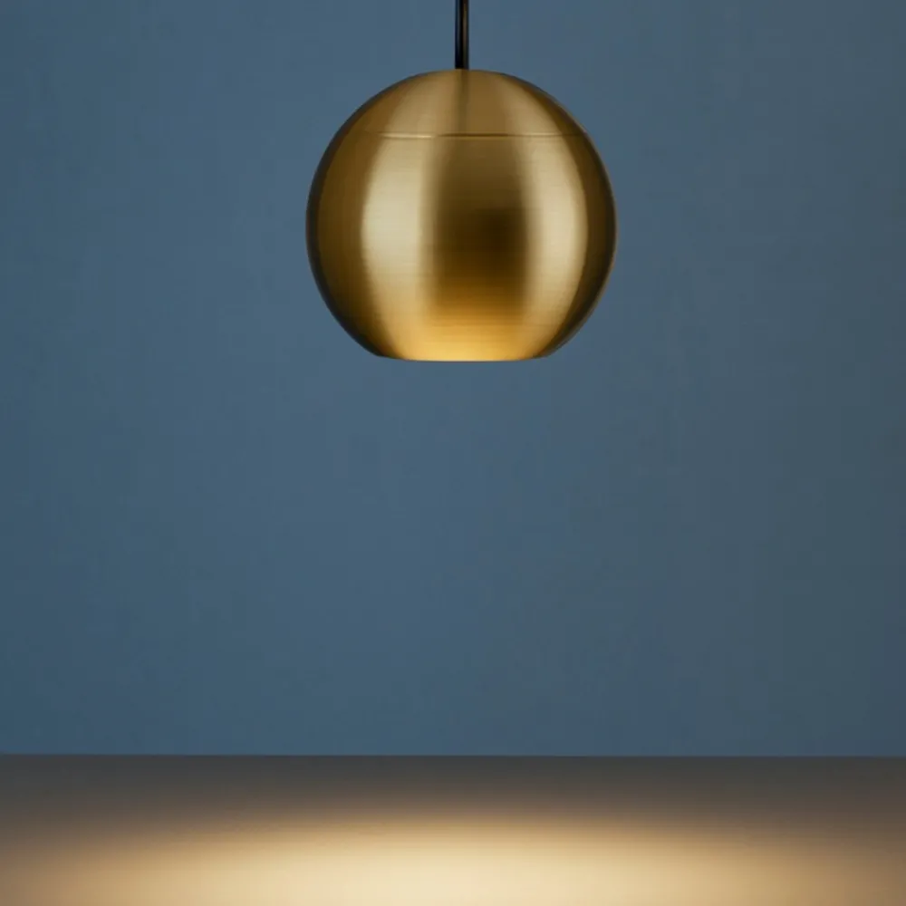 Lampade A Sospensione-Gea Luce Lampada sfera a sospensione oro satinato da incasso led 3000k guya