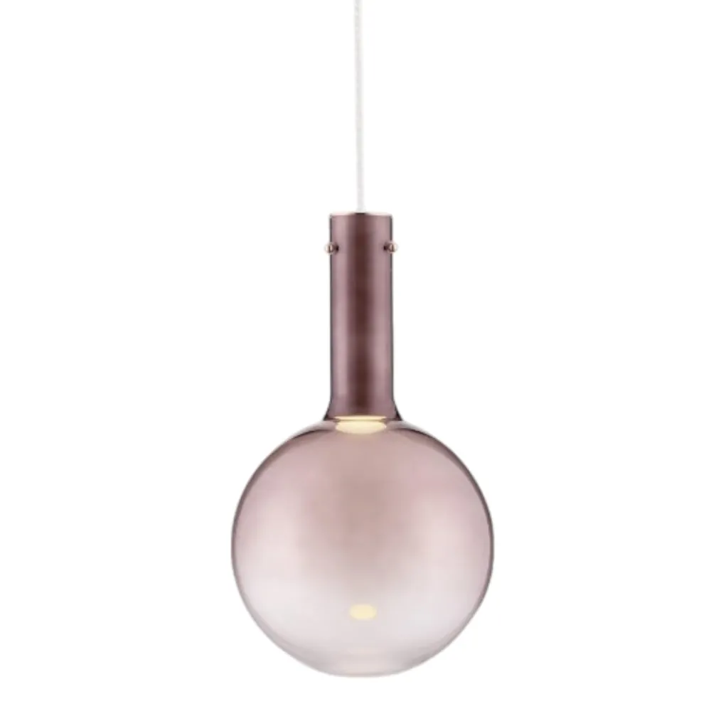 Lampade A Sospensione-Selezionato da Mazzolaluce Lampada sfera di vetro marrone sospensione led 6w 3000k moderna