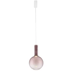 Lampade A Sospensione-Selezionato da Mazzolaluce Lampada sfera di vetro marrone sospensione led 6w 3000k moderna