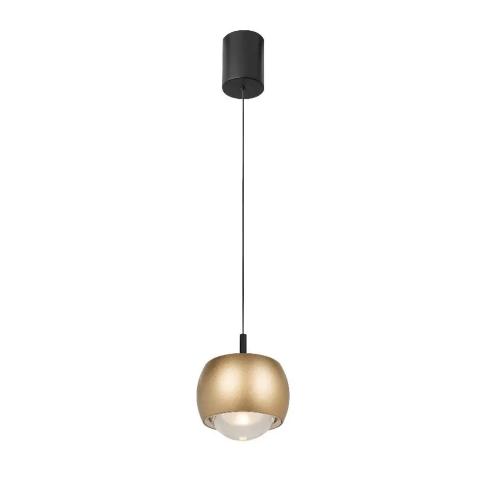 Lampade A Sospensione-Selezionato da Mazzolaluce Lampada sfera oro design moderna a sospensione led 12w 3000k