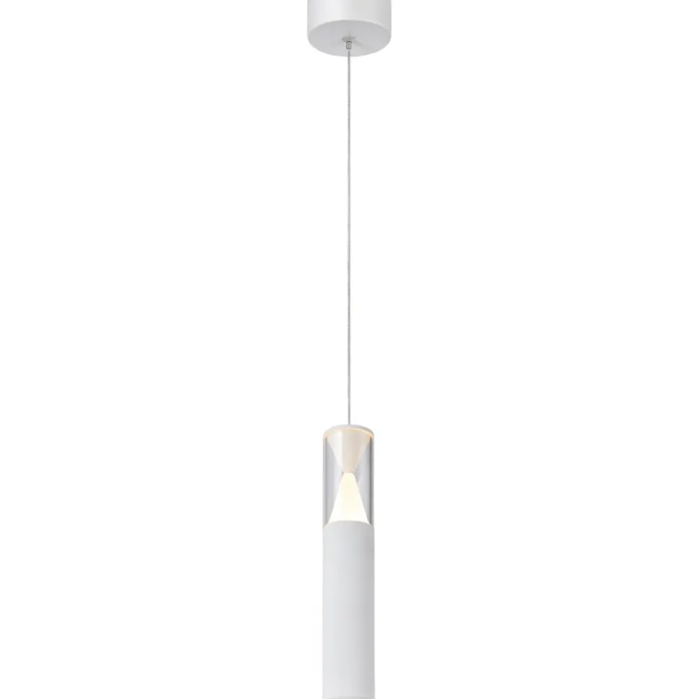 Lampade A Sospensione-Selezionato da Mazzolaluce Lampada sospensione bianca pendente cilindro design per penisola cucina