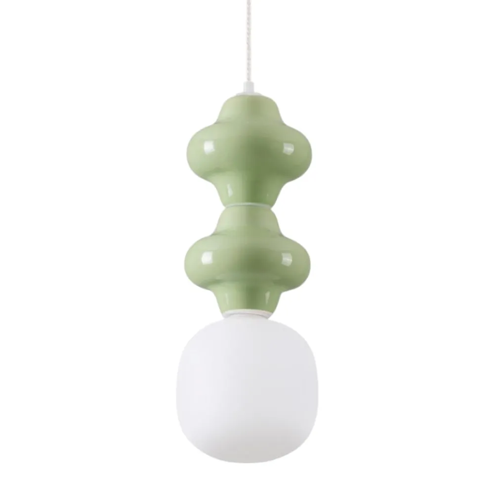Lampade A Sospensione-Selezionato da Mazzolaluce Lampada sospensione ceramica verde pastello design moderna