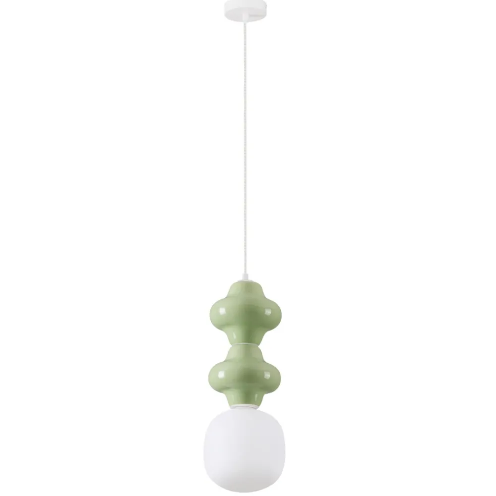 Lampade A Sospensione-Selezionato da Mazzolaluce Lampada sospensione ceramica verde pastello design moderna