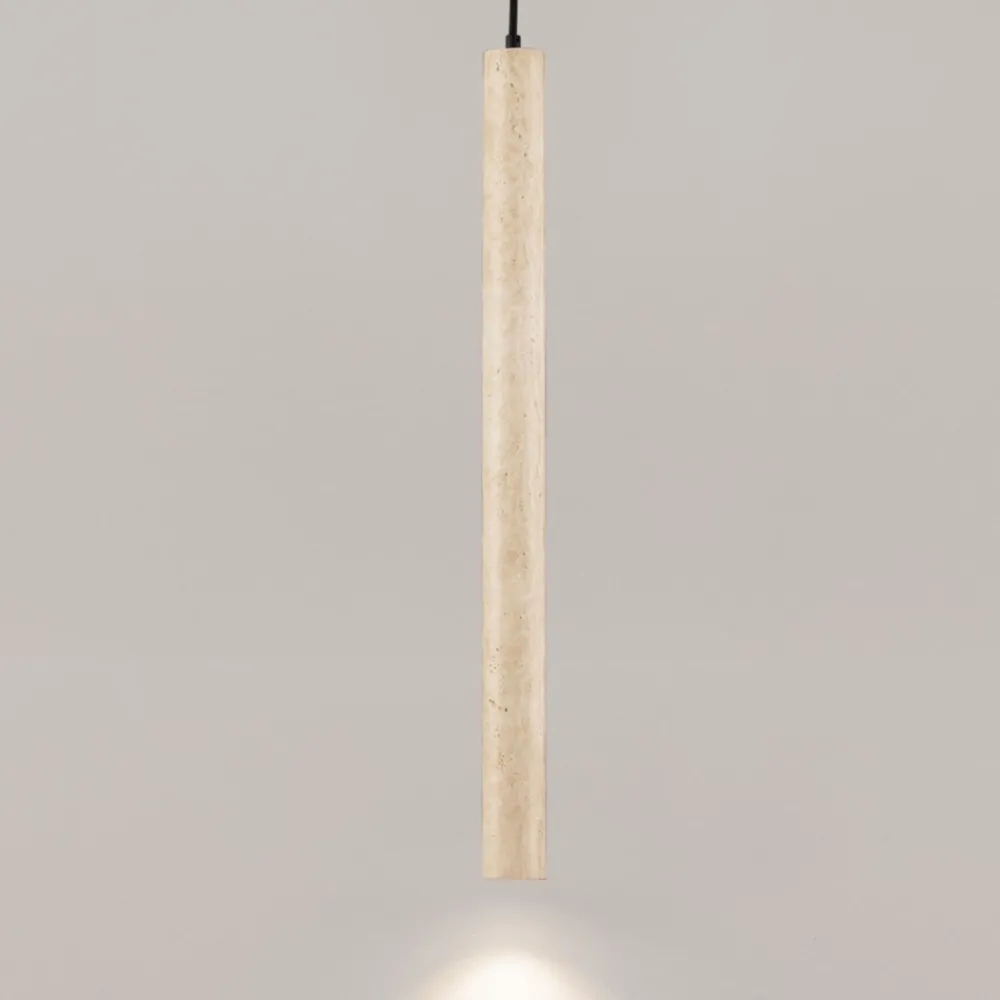 Lampade A Sospensione-Selezionato da Mazzolaluce Lampada sospensione cilindro travertino led 3w 3000k