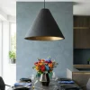 Lampade A Sospensione-Selezionato da Mazzolaluce Lampada sospensione 30cm cono nero di cartapesta