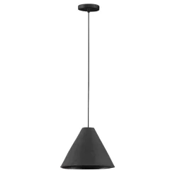 Lampade A Sospensione-Selezionato da Mazzolaluce Lampada sospensione 30cm cono nero di cartapesta