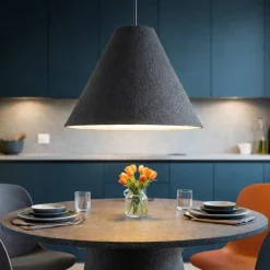Lampade A Sospensione-Selezionato da Mazzolaluce Lampada sospensione 30cm cono nero di cartapesta