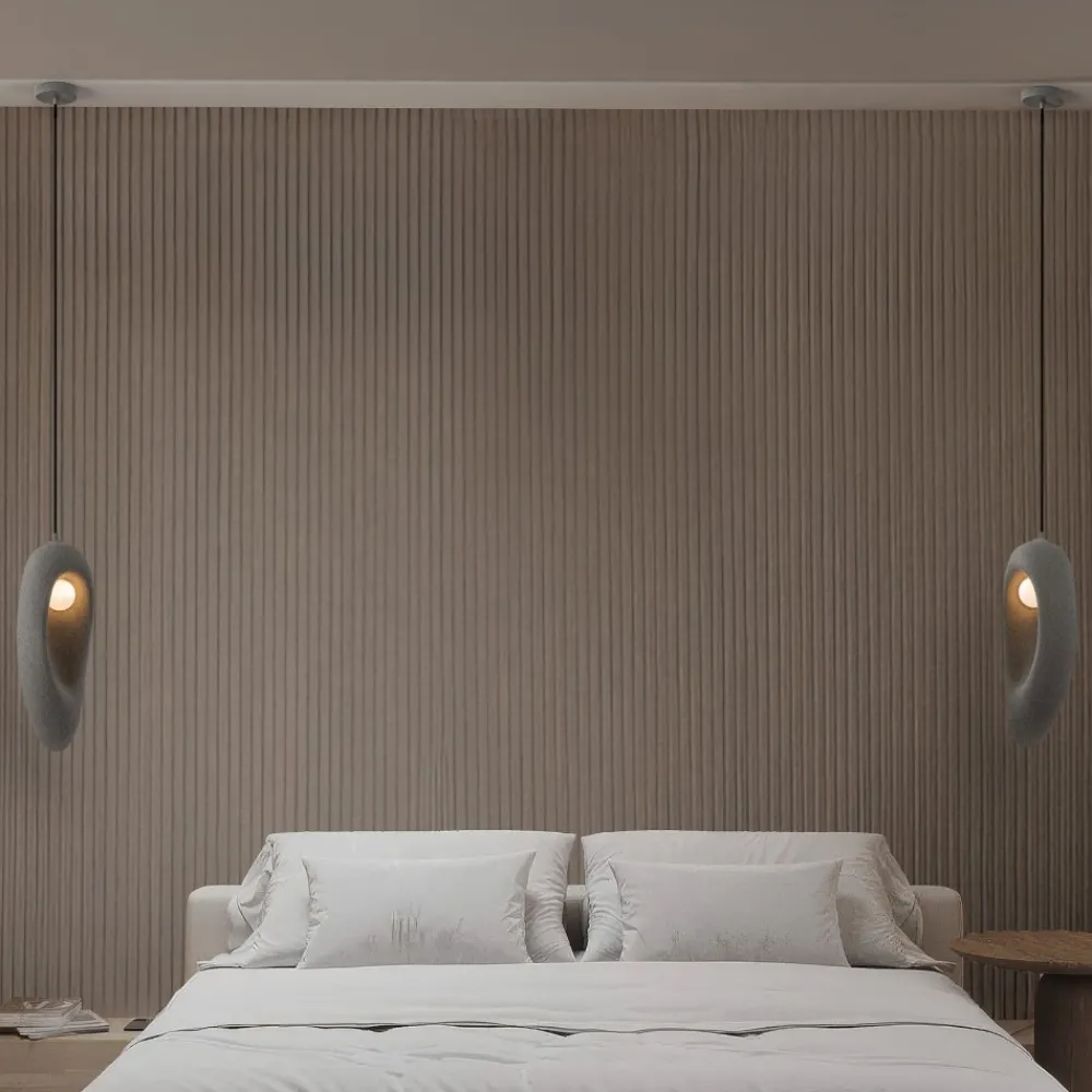 Lampade A Sospensione-Selezionato da Mazzolaluce Lampada sospensione in resina wabi sabi design japandi grigio