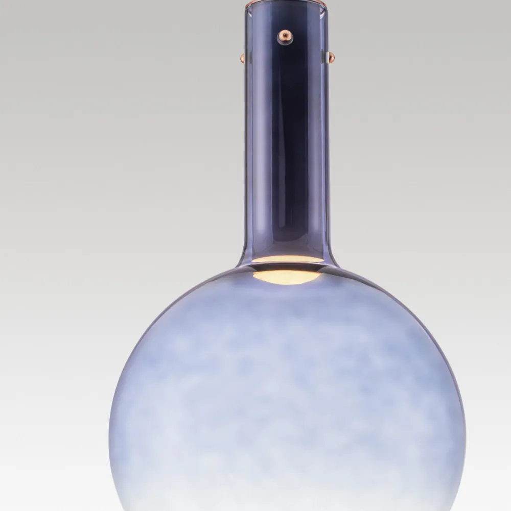 Lampade A Sospensione-Selezionato da Mazzolaluce Lampada sospensione led sfera vetro blu moderna