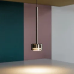 Lampade A Sospensione-Selezionato da Mazzolaluce Lampada sospensione nera vetro cromo trasparente