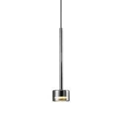 Lampade A Sospensione-Selezionato da Mazzolaluce Lampada sospensione nera vetro cromo trasparente