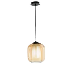 Lampade A Sospensione-Ondaluce Lampada sospensione so bonnie 2 ambra di vetro moderna