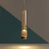 Lampade A Sospensione-Selezionato da Mazzolaluce Lampada sospensione oro led tubo vetro ambra