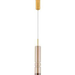 Lampade A Sospensione-Selezionato da Mazzolaluce Lampada sospensione oro led tubo vetro ambra