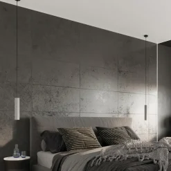 Lampade A Sospensione-Selezionato da Mazzolaluce Lampada sospensione pendente di cemento cilindro grigio