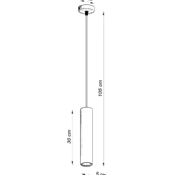 Lampade A Sospensione-Selezionato da Mazzolaluce Lampada sospensione pendente di cemento cilindro grigio