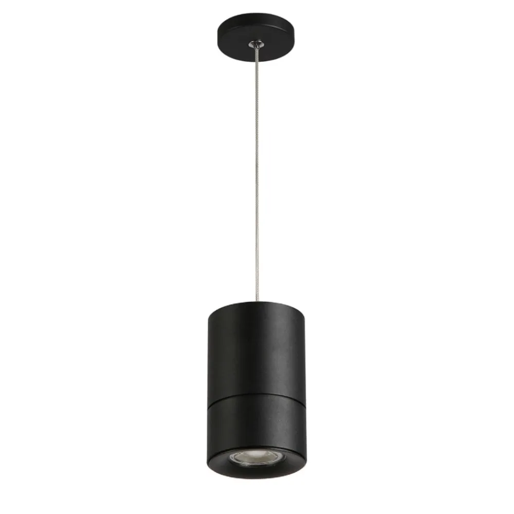 Lampade A Sospensione-Selezionato da Mazzolaluce Lampada sospensione pendente cilindro nero moderna