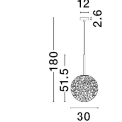 Lampade A Sospensione-Selezionato da Mazzolaluce Lampada sospensione pendente oro sfera di vetro