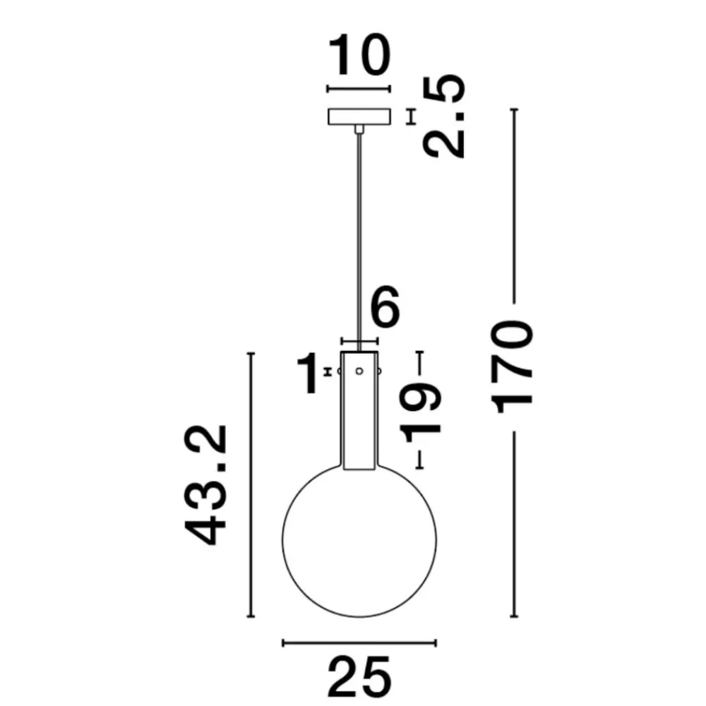 Lampade A Sospensione-Selezionato da Mazzolaluce Lampada sospensione sfera di vetro fume led 6w 3000k moderna