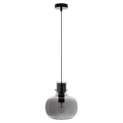 Lampade A Sospensione-Selezionato da Mazzolaluce Lampada sospensione sfera in vetro grigio fume