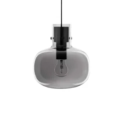 Lampade A Sospensione-Selezionato da Mazzolaluce Lampada sospensione sfera in vetro grigio fume