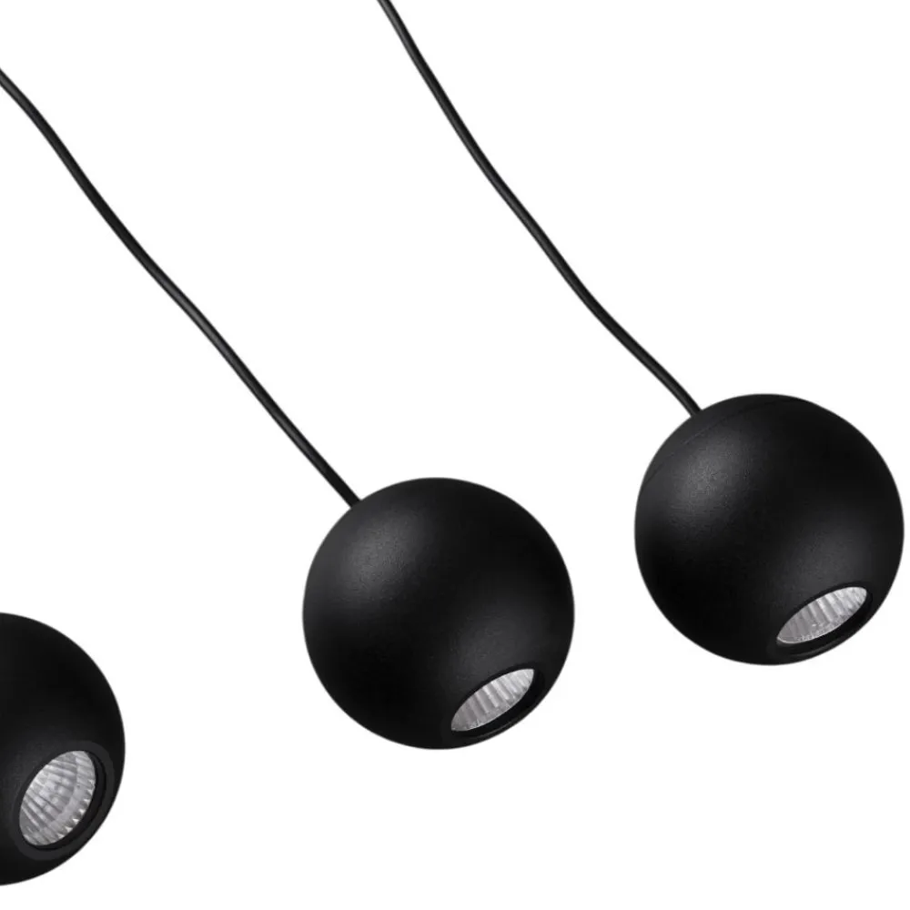 Lampade A Sospensione-Selezionato da Mazzolaluce Lampada sospensione spoty led sfera nera da incasso per controsoffitto