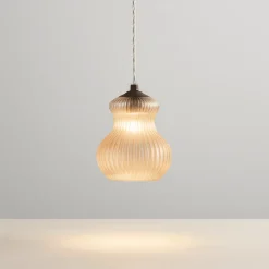 Lampade A Sospensione-Ondaluce Lampada sospensione vetro ambra madagascar