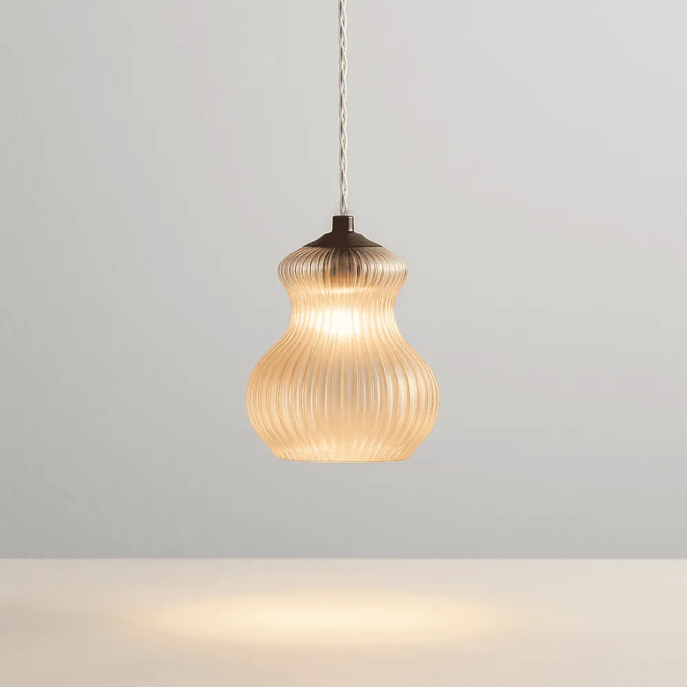 Lampade A Sospensione-Ondaluce Lampada sospensione vetro ambra madagascar