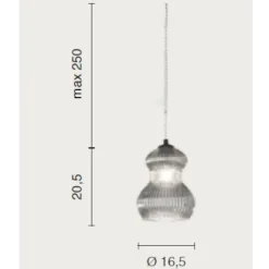 Lampade A Sospensione-Ondaluce Lampada sospensione vetro ambra madagascar