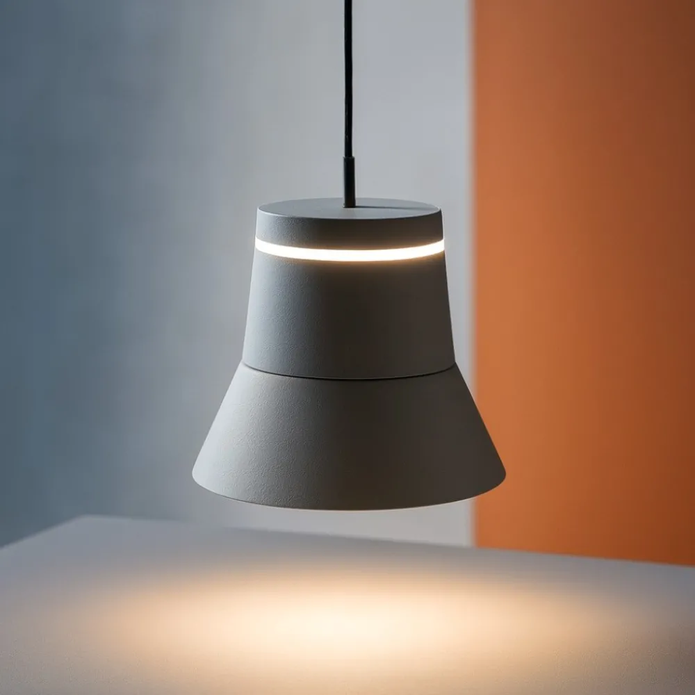 Lampade A Sospensione-Vivida International Lampada sospensione vivida cloche grigio led 6w 3000k