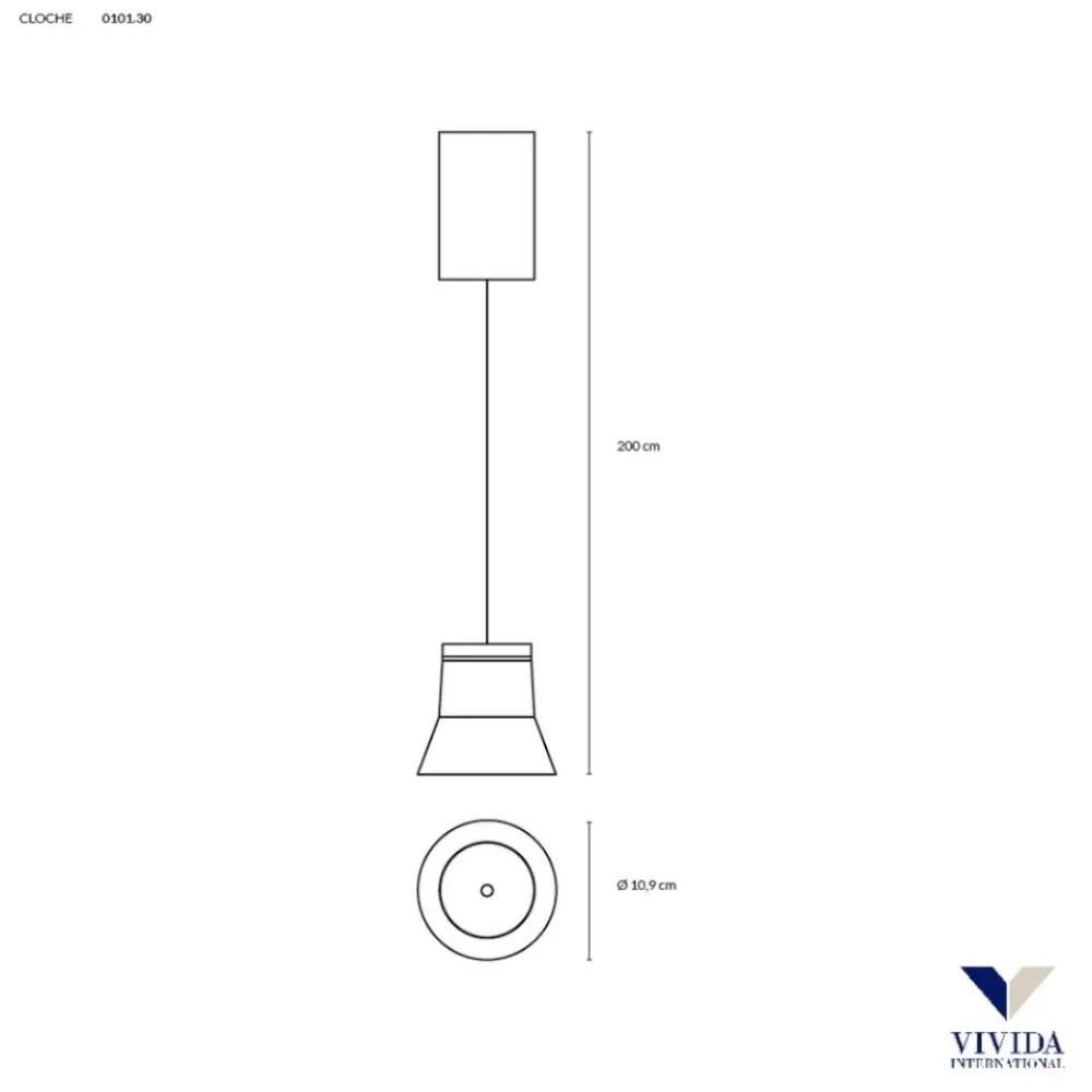 Lampade A Sospensione-Vivida International Lampada sospensione vivida cloche grigio led 6w 3000k