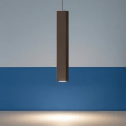 Lampade A Sospensione-Top Light Lampada squadrata a sospensione toplight moderna marrone