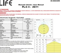 Lampadine Led-Top Light Lampada tubo led 2g11 30w 2550 lumen 4000k luce naturale cod. 39.940430n