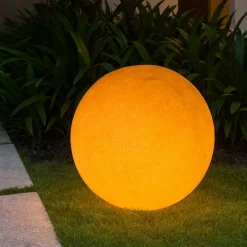Lampade Da Esterno Giardino-Linea Light Lampade da giardino sfera oh! mars 75cm marrone
