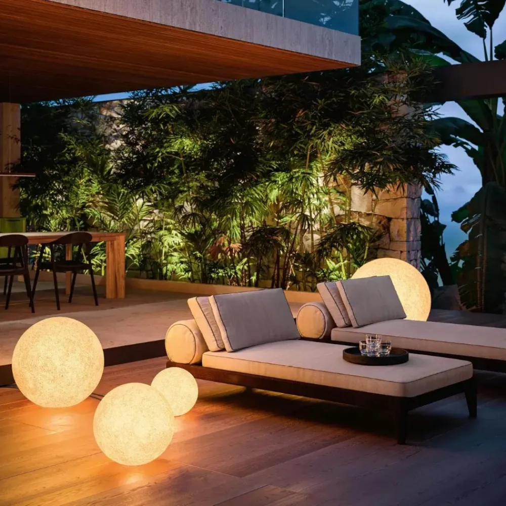 Lampade Da Esterno Giardino-Linea Light Lampade da giardino sfera oh! mars 75cm marrone