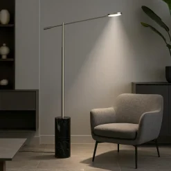 Lampade Da Terra-Selezionato da Mazzolaluce Lampade da terra soggiorno orientabile nickel opaco led 10w 2300k 3000k 4000k