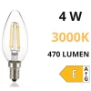 Lampadine Led-Ideal Lux Lampadina e14 led 4w 3000k 470lm oliva trasparente filamento