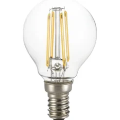 Lampadine Led-Ideal Lux Lampadina e14 led 4w 3000k 480lm sfera vetro trasparente