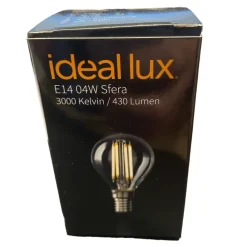 Lampadine Led-Ideal Lux Lampadina e14 led 4w 3000k 480lm sfera vetro trasparente
