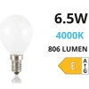 Lampadine Led-Life Electronics Lampadina e14 led 6,5w 4000k 806lm vetro bianco life mini sfera milky