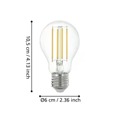 Lampadine Led-Eglo Lampadina e27 6w led 2700k goccia trasparente dimmerabile bluetooth