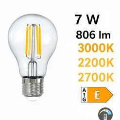 Lampadine Led-Selezionato da Mazzolaluce Lampadina led e27 7w cct 3000k 2700k 2200k 806 lumen dimmerabile