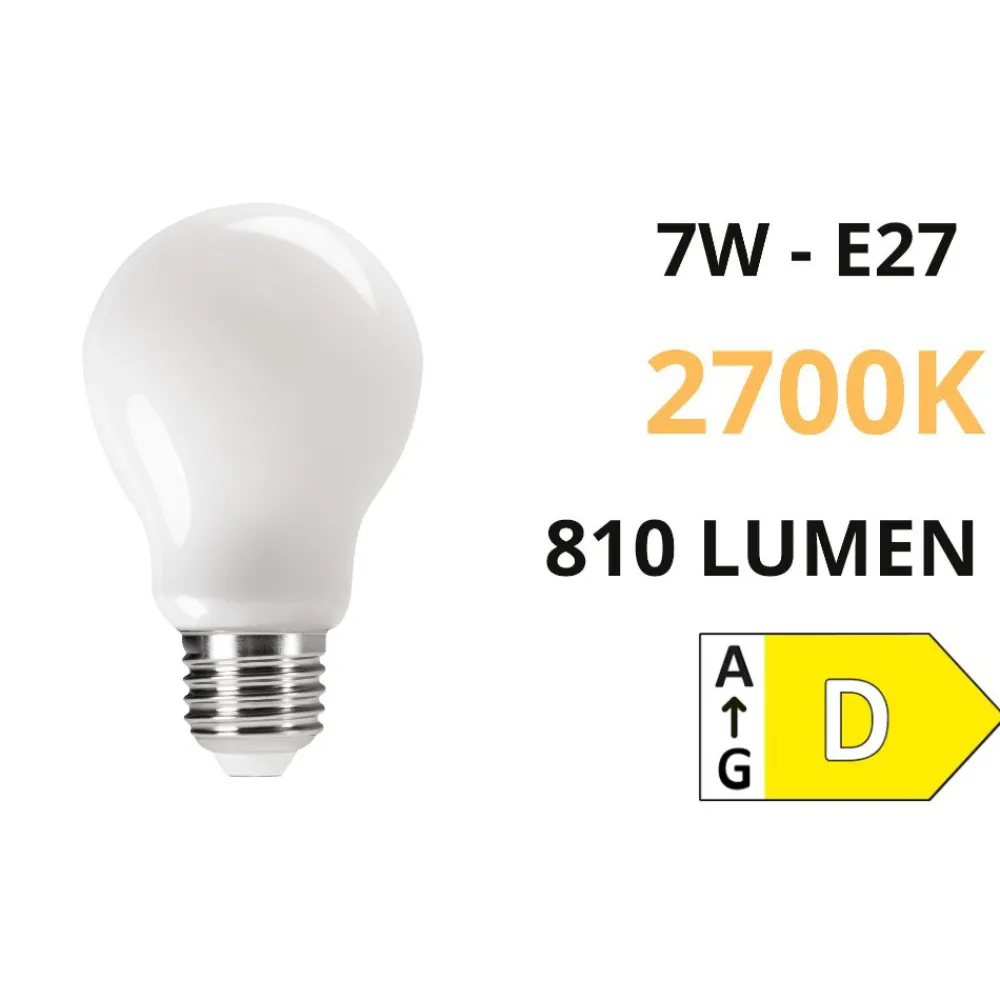 Lampadine Led-Top Light Lampadina led e27 7w 2700k goccia vetro milky 810 lumen