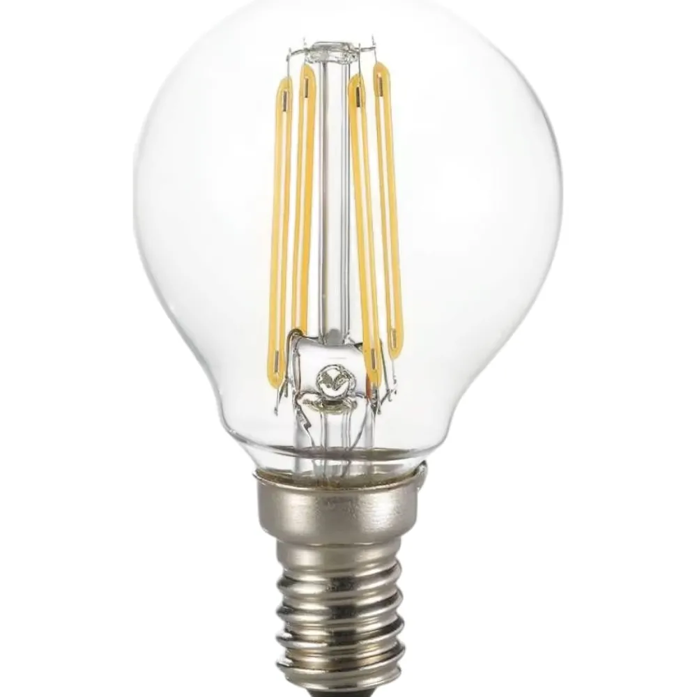 Lampadine Led-Ideal Lux Lampadina led e14 4w 4000k 450lm minisfera vetro trasparente