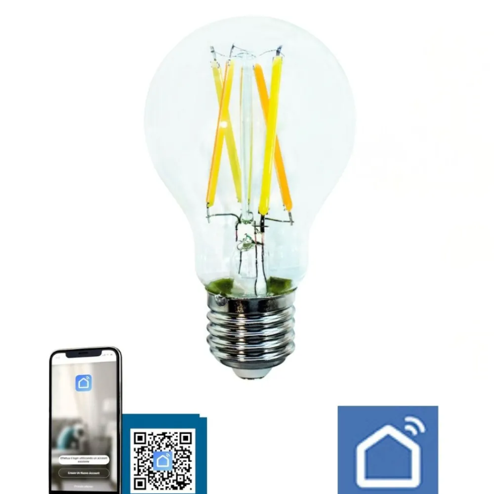 Lampadine Led-Life Electronics Lampadina led e27 6,5w 806lm life vetro 2700k-6500k bluetooth dimmerabile