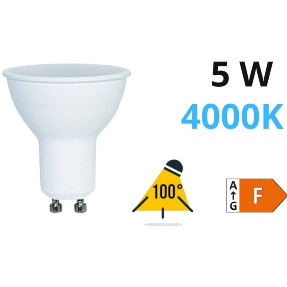Lampadine Led-Life Electronics Lampadina led gu10 5w 4000k 440lm ottica 100 life