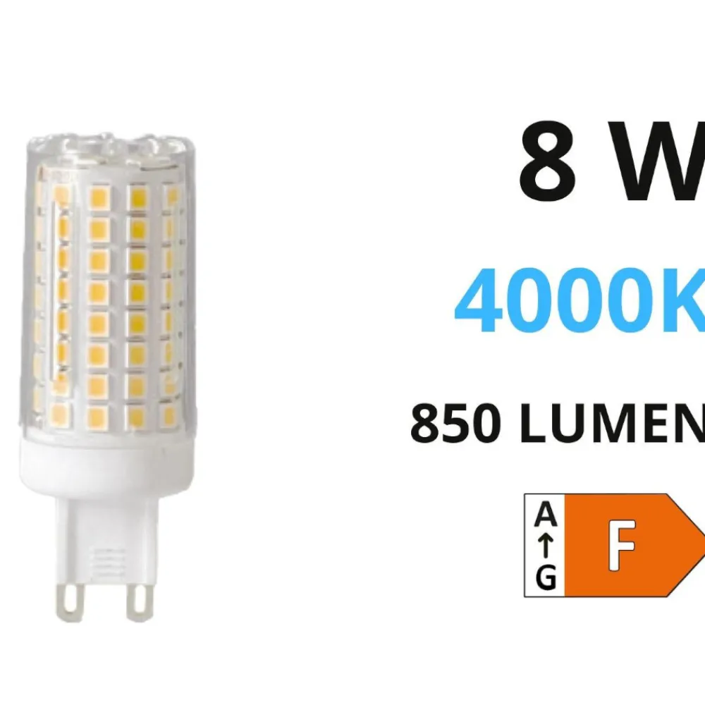 Lampadine Led-Top Light Lampadina led g9 8w 4000k 850lm ottica 360